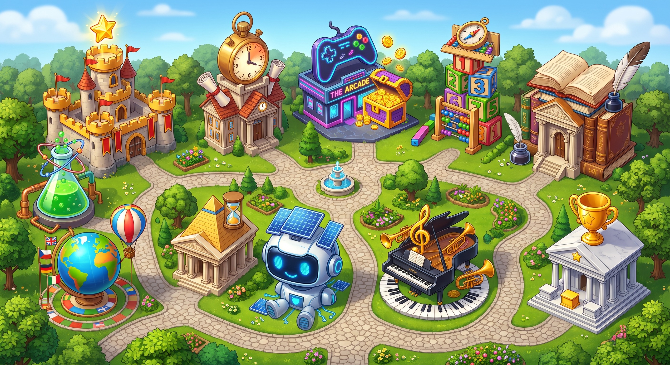 Preview of the Explorer Edition gamified learning world map